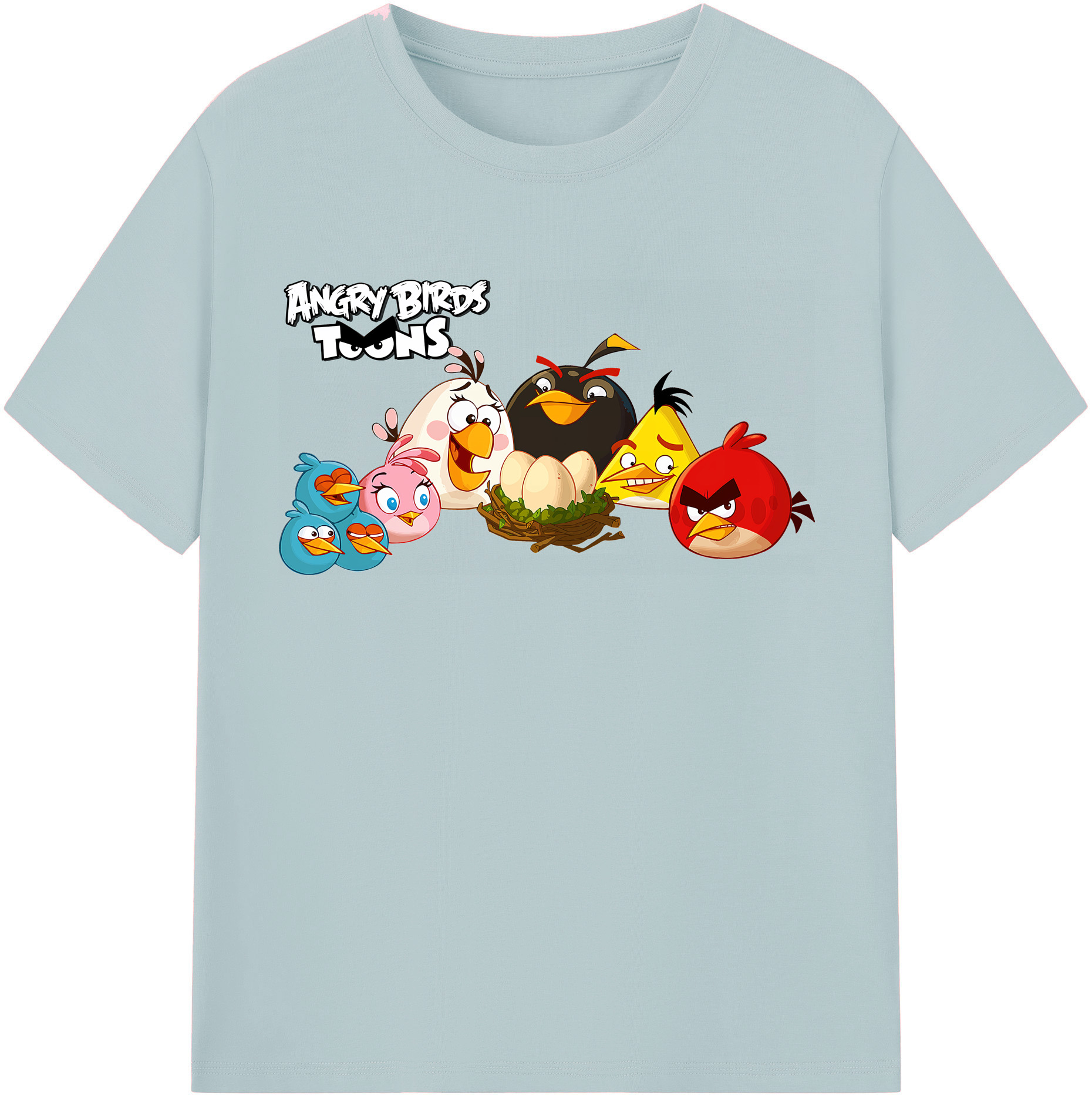 （画像用） Angry Birds アングリーバード 綿100％半袖Tシャツ（フロントプリント）